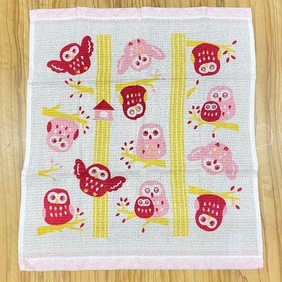 日本粉紅貓頭鷹快乾棉紗手帕，今治產～最特別的禮物都在奧爾思～