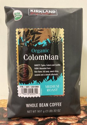【佩佩的店】COSTCO 好市多 Kirkland Signature 科克蘭有機哥倫比亞咖啡豆 907公克 新莊可自取