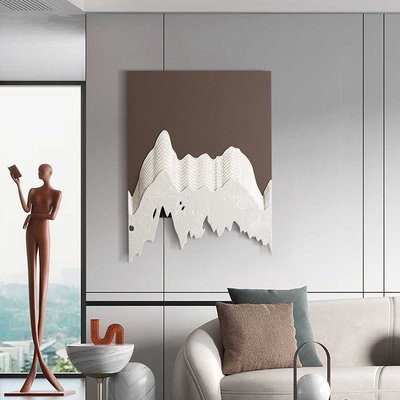 特賣-現代簡約玄關裝飾畫3d立體浮雕沙發背景墻掛畫樣板間客廳臥室壁畫