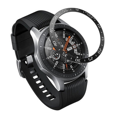 熱銷 適用於三星Gear S3 frontier/ galaxy watch 46mm刻度金屬表圈 刻度保護圈錶殼-可開
