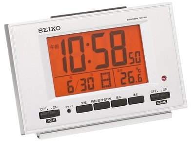 日本進口 限量品 正品 SEIKO日曆座鐘桌鐘 自動感光鬧鐘溫溼度計時鐘LED畫面電波時鐘