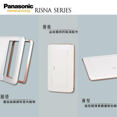 Panasonic   RISNA系列 開關 插座 接地雙插 電視插座 網路插座 電話插座 冷氣插 蓋板 灰蓋 銀邊