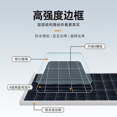 太陽能板20W-540W單多晶電池板18V36V光伏板供電系統太陽能發電板Y3225
