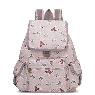 小Z代購#bambi Lesportsac x Disney 小鹿小兔 雙肩降落傘防水布後背包 7839 U