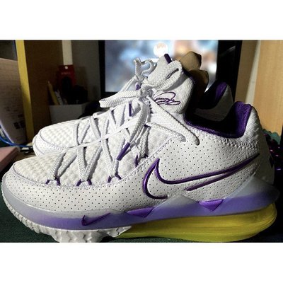 【正品】耐克Nike LEBRON 17 LOW EP 詹姆斯17 低幫白紫湖人 氣墊籃球 現貨 CD5006-102慢跑鞋