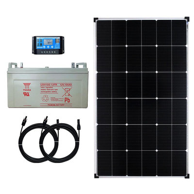 【傑太光能】V-40 太陽能12V鉛酸電池100AH發電系統 蓄電 DIY 露營發電組 獨立發電 小型發電系統