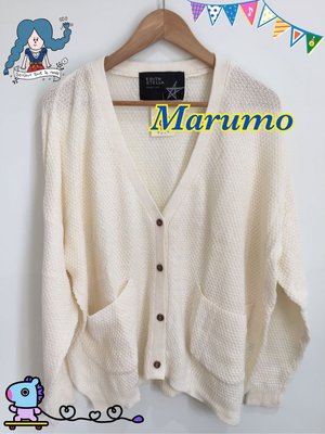 Marumo韓女裝-韓國針織開襟長版外套-米白 正韓貨 春款