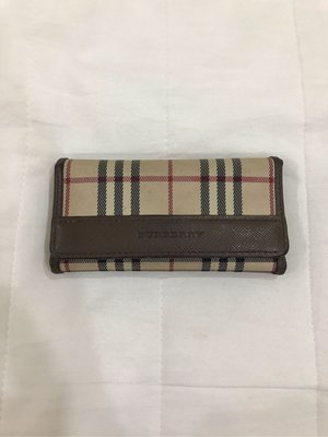 7成新 Burberry 皮革布格紋鑰匙包