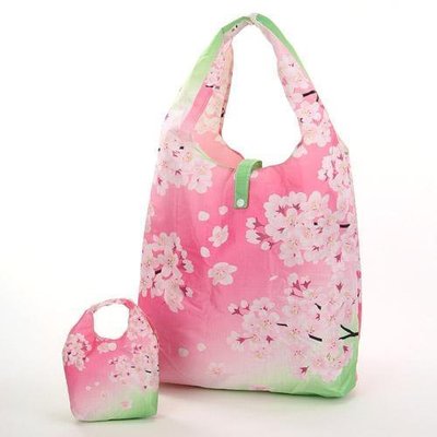 櫻花紛飛 日式風情  摺疊購物袋   外出旅遊方便攜帶  隨時可用超便利