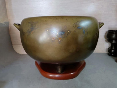 【二手】日本銅火缽 銅器 擺件 舊貨 【古物流香】-369