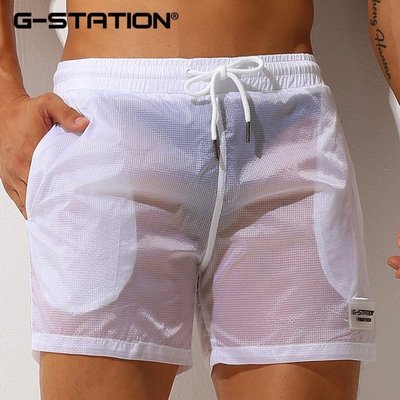 現貨 沙灘褲 G-station 超薄 透明 居家褲 無內襯偏小碼（比尺碼表選大碼）性感透氣運動褲衩 阿羅褲 短褲