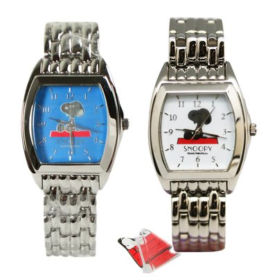 【卡漫迷】 賠錢出清 Snoopy 方型 手錶 二選一 ㊣版 史努比史奴比 男錶 女錶 不鏽鋼 金屬錶 鐵錶