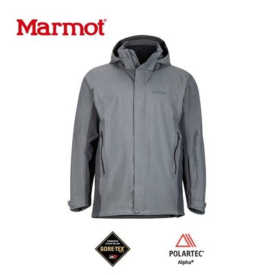 【速捷戶外】美國 Marmot 土撥鼠 31500 男Goretex 兩件式防水透氣外套(岩石灰),登山雨衣,防水外套