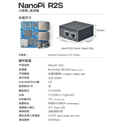 路由器R2S R4S R5C R5S開源路由器友善Friendly NanoPi軟加速2.5G口迷你低功耗高性能路由器網