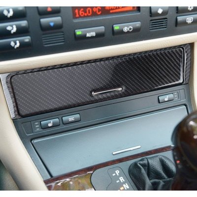 適用於BMW寶馬老3系E46內飾改裝真碳纖維卡夢排檔位按鍵蓋飾貼 汽車配件
