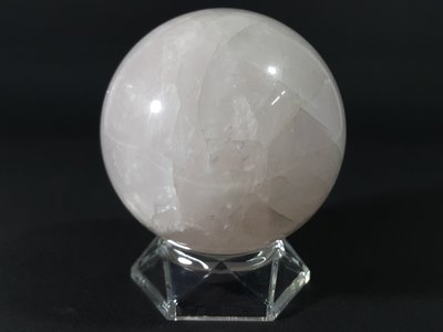 [銀九藝] 直徑~9.4公分1.072公斤 粉晶水晶球 吉祥擺件 (2)