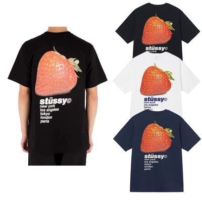 【現貨】Stussy STRAWBERRY TEE 斯圖西草莓印花短袖T恤寬松休閑男女潮牌 可開發票