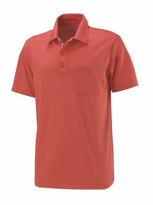 【荒野】W1622-13 橘紅色 WildLand 男 疏水紗素色短袖POLO衫 吸濕排汗 運動上衣 休閒