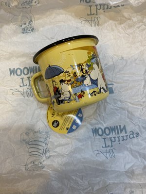 現貨Helsinki芬蘭Moomin嚕嚕米 珐瑯杯 杯子 馬克杯 黃色渡假夕陽馬克杯 Mug 星巴克 傳導佳易清潔