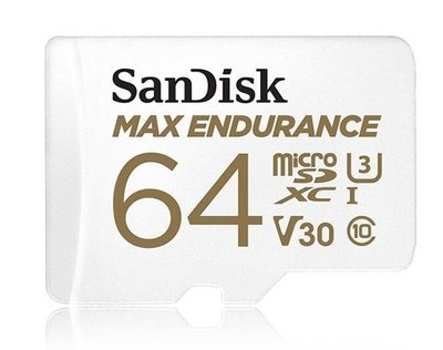 SanDisk MAX ENDURANCE microSDXC 64GB 極致耐寫記憶卡 12萬小時 V30 公司貨 SDSQQVR