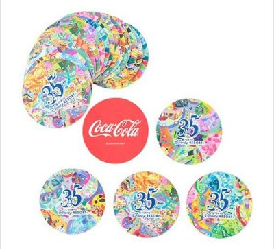 天使熊雜貨小舖~日本迪士尼&amp;可口可樂 35周年 杯墊組(20入)  全新現貨