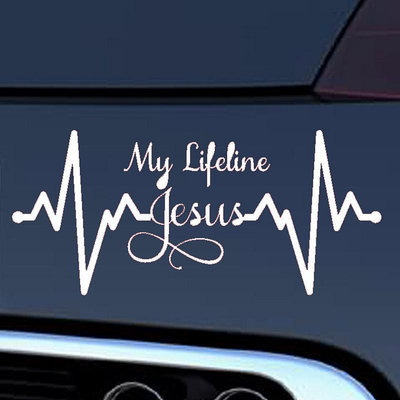 我的生命線耶穌圖形貼紙基督教上帝宗教可愛汽車造型貼花汽車裝飾車貼車貼車身車貼貼花車貼
