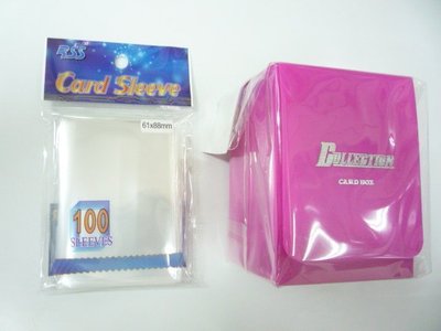 【美】透明卡套 61x88mm 薄 + 塑膠卡盒（加大）適用 偶像學園 AIKATSU 假面騎士 妖怪手錶 遊戲王 贈品