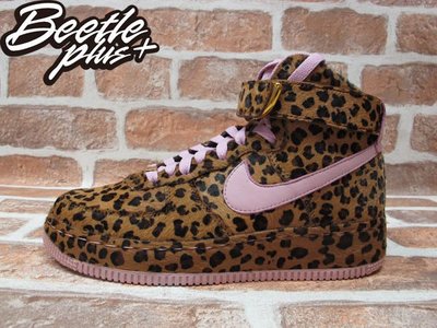 BEETLE PLUS WMNS NIKE AIR FORCE 1 ID 高筒 豹紋毛 粉紅 SHOW LO STAGE 羅志祥 574262-987 US 7