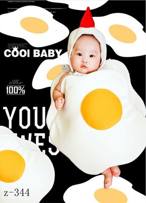 新款兒童攝影服裝寶寶新生兒百天滿月拍照嬰兒寫真荷包蛋造型服