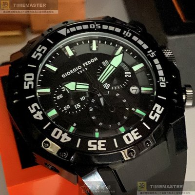 GiorgioFedon1919手錶,編號GF00083,46mm黑錶殼,深黑色錶帶款
