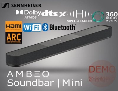 ㊑DEMO影音超特店㍿Sennheiser AMBEO Soundbar Mini 7.1.4環繞家庭劇院