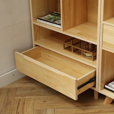 現貨熱銷-全實木書柜北歐小戶型儲物柜自由組合書架儲物柜現代書房收納柜 需自行安裝