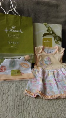 美國百年品牌Hallmark Babies 女嬰春夏純棉公主背心A字連身裙裝 +同系列純棉帽子