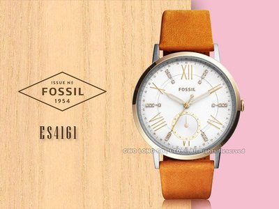 FOSSIL 手錶專賣店 國隆 ES4161 璀璨羅馬數字指針女錶 皮革錶帶 白色錶面 防水50米 全新品 保固一年 開
