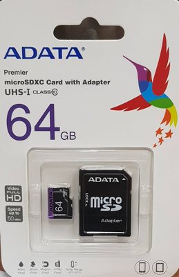 彰化手機館 威剛 64G 記憶卡 ADATA microsd SDXC 64GB Premier UHS-1 c10
