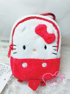 小花花日本精品♥ Hello kitty凱蒂貓造型紅白色絨毛相機包相機袋手機包手機袋可勾可攜帶 42032601