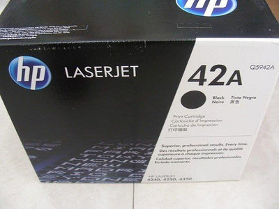 ☆呈運☆2011年HP Q5942A 42A 原廠黑色碳粉匣 適用:LaserJet 4250/4350 雷射印表機
