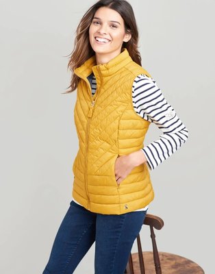MISHIANA 英國品牌 JOULES 女生款保暖鋪棉黃色背心外套 ( 特價出售 )