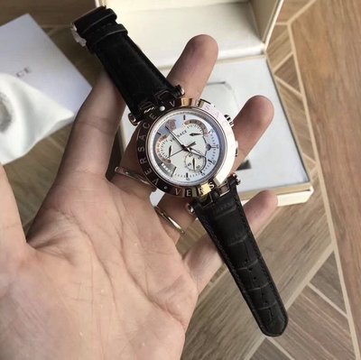 [Queen bee 代購] Versace 23c系列 瑞士石英機芯多功能手錶-白色（黑色）免運/正品/保固