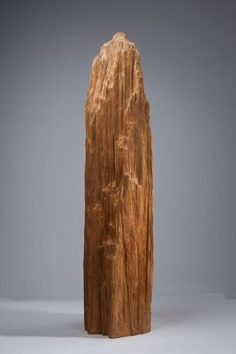 【啟秀齋】陳漢清 鍾情山水系列 龍泉 香杉木雕刻 2009年創作 附作品保證書 高約116公分
