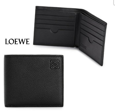 LOEWE ►（ 黑色 ） 八卡式 真皮 短夾 錢包 皮夾 中性款｜100%全新真品
