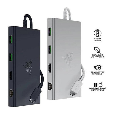 雷蛇Razer USB C Dock - 11-in-1 Multiport Adapter(銀)擴充塢