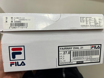 全新FILA Fairway Dial 21 男高爾夫球鞋 9號