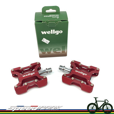 【速度公園】WELLGO KC001 輕量軸承腳踏板『紅』6061鋁合金+CNC／密封式培林，腳踏 踏板C-081720