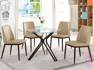 【X+Y】艾克斯居家生活館   現代餐桌椅系列-蒂娜 3尺玻璃圓桌不含餐椅.洽談桌.桌面10mm強化玻璃.摩登家具