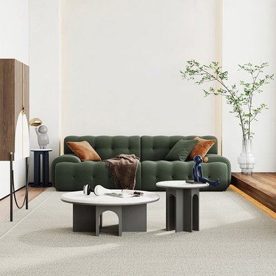 北欧布艺沙发组合3人位直排创意新款意式轻奢小户型意式沙发客厅