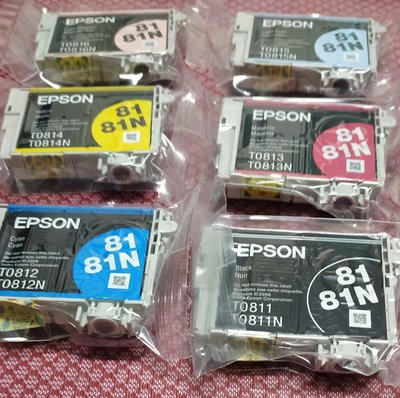 Epson 81N原廠裸裝墨水匣(黑450，淡藍350元，淡紅390元，黃單個330元，紅，藍單個250元)82N高容量版