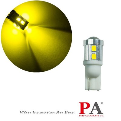 【PA LED】24V 特調光色 T10 T15 10晶 2835 SMD LED 魚眼透鏡 黃金光 黃光 小燈 定位燈