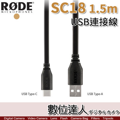 【數位達人】RODE SC18 1.5M USB連接線 Type A對C／NT-USB Mini、Caster Pro