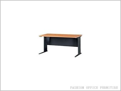 安東尼先生辦公家具-辦公桌寬160 木紋桌面黑色腳